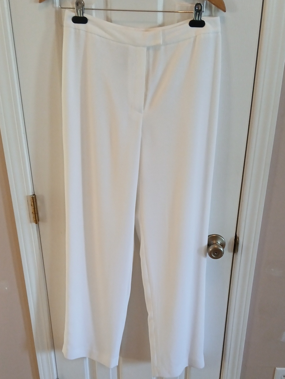 White Women's Dress Pants - Classic Straight Fit, Size 8